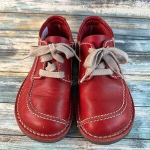 Duckfeet Fyn Womens Derby Shoe US Size 6 Red Leather Lace Up Crepe Sole Handmade